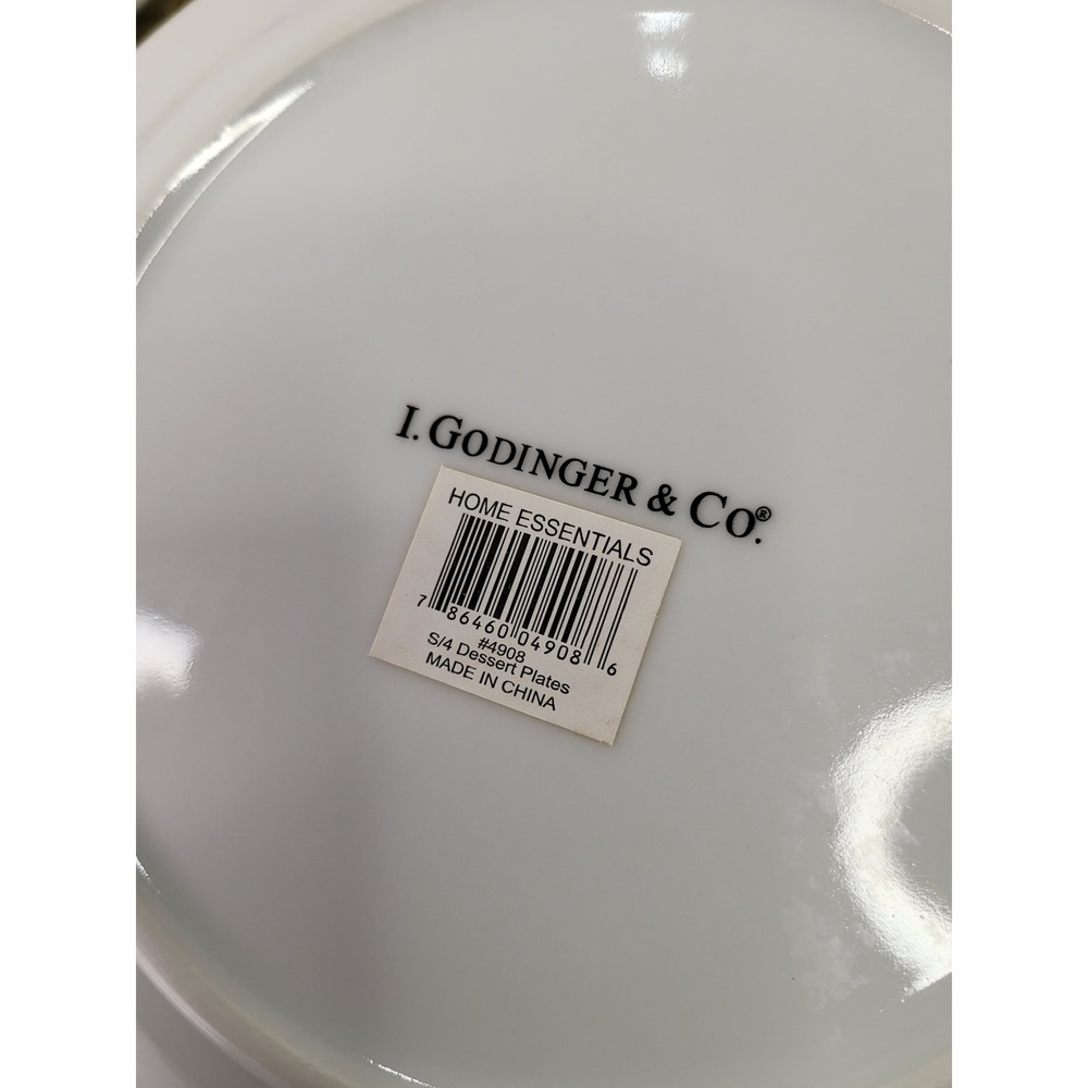 I. Godinger & Co Bungalow Plaid Porcelain Dessert Plates Set of 4 Multi-Color - Picture 4 of 7